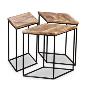 Mesa de centro de estilo único con muebles de madera sólida y metal, Base de artesanías o soportes de almacenamiento, muebles para sala de estar para el hogar - Product Image 6