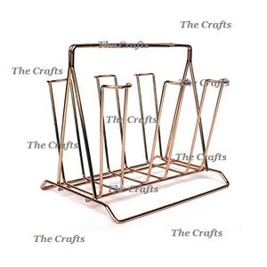 Porte-verre noir en fer forgé de conception attrayante avec support de support en verre de taille personnalisée de qualité de luxe - Product Image 4