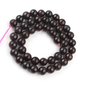 Fashion jewelry natural gemstone beads Garnet round loose gemstone beads for jewelry making