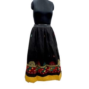 Rabari กระโปรงบันจาราแบบอินเดียแท้,ผ้าราบารีปักมือแบบดั้งเดิมผ้า Ghaghra สไตล์วินเทจ - Product Image 1