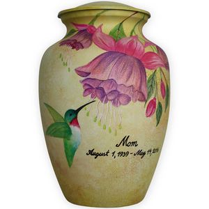 Urna de cremación de Metal azul colibrí, nicho de Casa de 220 pulgadas cúbicas para exhibir cenizas de adultos, suministros funerarios - Product Image 6