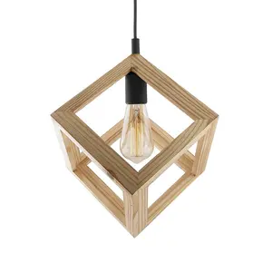 3D blocco quadrato in legno LED alla rinfusa soffitto pendente luce elegante in legno fatto pendente luci a sospensione decorazione per la casa lampada di illuminazione