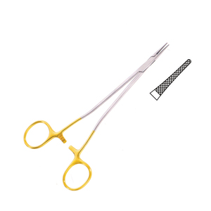 Portaagujas microvascular de alta calidad de 20,0 cm, instrumento quirúrgico de acero inoxidable recto de carburo de tungsteno Manual - Product Image 1