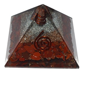 Get Online Red Jasper Orgone Pyramids with Crystal Point : Red Jasper Orgone Pyramids with Crystal Point for Sale - Product Image 1