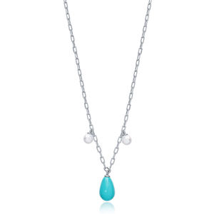 Stylish Drop Shape Turquoise <b>Charm</b> <b>Pendant</b> Wholesale Turkey 925 Sterling Silver Women Jewelry - Product Image 3