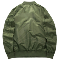 Jaket Bomber Pria Kasual Outdoor Berkualitas Tinggi Anti Angin Musim Dingin Bahan Katun Ukuran Besar Ritsleting Penutupan Finishing Dicuci Warna Oranye