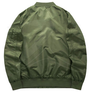 แจ็คเก็ตบอมเบอร์กันลมคุณภาพสูงสำหรับผู้ชายใส่กลางแจ้ง ไซส์ใหญ่ ปิดด้วยซิป ผ้าฟอกสี ซับในสีส้ม-ขายส่ง - Product Image 2