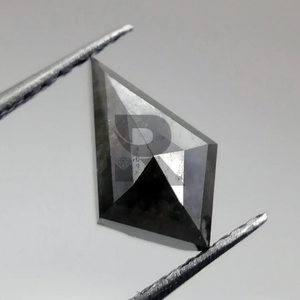Diamante de corte Rosa suelto Natural, en forma de cometa de 0,78 Ct, Color gris y negro, joyería - Product Image 2