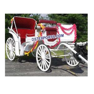 Fabricant de décorations de mariage indien : Dernière carrosse de mariage blanche de style Victoria pour chevaux - Product Image 1