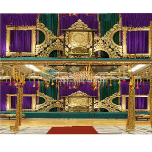 Gloriosos marcos de fibra tallada modernos para bodas, la última decoración de bodas con paneles de escenario indios tradicionales - Product Image 1
