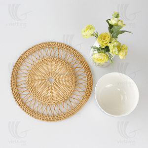New Classic Style Natural Rattan <b>Placemat</b> Charger Handwoven in Vietnam - Product Image 2