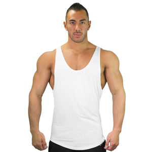 Vente en gros 2025 100% coton personnalisé musculation hommes fitness débardeur respirant couleur unie gym stringer pour hommes coupe ajustée - Product Image 4