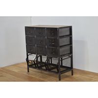 Armoire de rangement multi-tiroirs en bois avec cadre en fer vintage américain industriel, convertible, pour l'extérieur, la maison, le salon