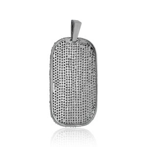 Colgante de Plata de Ley 925 con diamante Natural oxidado, joyería de estilo Hip Hop con diseño rectangular - Product Image 3