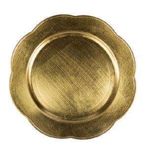 Plaque de chargeur en laiton en métal de couleur or plaque de chargeur sûre pour la maison et la salle à manger plaque de chargeur en métal avec finition dorée et argentée - Product Image 1