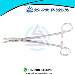 Fórceps de histerectomía de 30-1/2 "(21 cm), dentados longitudinales, un solo diente, acero inoxidable Curvo - Product Image 2