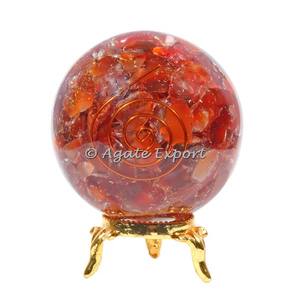 Bola de esferas de orgonita y cornalina curativa, con gargantilla, Eiki, para meditación y terapia, nueva - Product Image 2