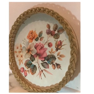 Bandeja de Servicio Redonda de Ratán Marrón Claro Clásica, Vajilla Perfecta para Bodas, Hoteles, Cocina, Accesorios Elegantes - Product Image 1