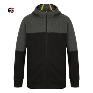 Sweat à capuche d'hiver pour hommes, fermeture éclair, Streetwear athlétique, Logo personnalisé, 100% coton, chaud, polaire lourde, veste Patchwork OEM - Product Image 1