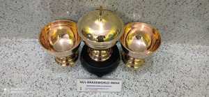 Ciborium de latón, juego de tres con forro de cruz, suministros de Iglesia, Brassworld, India - Product Image 3