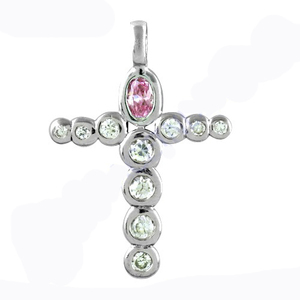 925 Silver <b>Cross</b> Pendant Necklace Fashion Women Cubic Zirconia 925 Sterling Silver Jewelry <b>Cross</b> Pendant <b>Chain</b> Necklace - Product Image 2