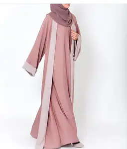 Moda manica lunga Hijab Abaya Allover modello di alta qualità da donna traspirante Borka abito islamico da donna