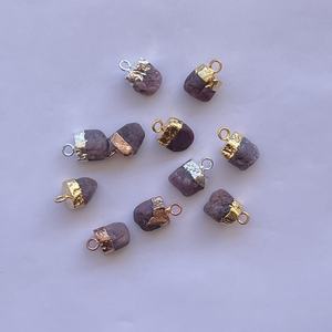 Colgante Conector de Piedra de Rubí Natural en Plata de Ley 925 Chapada en Oro, Joyería para Mujer - Product Image 4