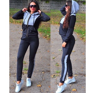 Fabricante de Ropa al por Mayor, Conjunto Deportivo de Felpa de Poliéster para Mujer, Conjunto Deportivo Liso para Mujer, Conjuntos Deportivos Unisex para Mujer - Product Image 4