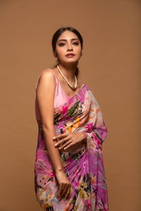 Sarees Seda Fiesta Desgaste Indio Último Diseñador Mujeres Desgaste Sari con Blusa Japón Satén Crape Seda Telas Suaves Impresión Digital Sari Prenda - Product Image 3