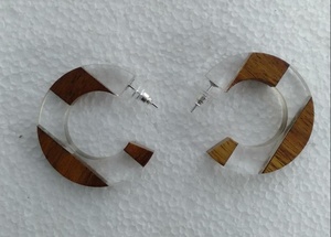 Pendiente de resina con forma de corazón para mujer y niña, diseño casero, joyería de lujo, artículos artesanales, colección - Product Image 5