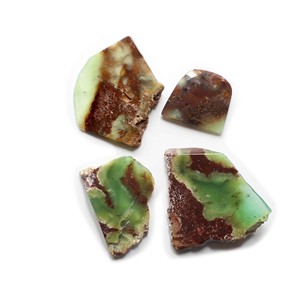 พลอยคริสโซเพรสธรรมชาติจากออสเตรเลียคุณภาพสูง AAA ชุด 4 ชิ้น ขนาด 22x20 มม.-36x35 มม. รูปทรงหยดน้ำแบบแฟนซี แบบคาโบชอง แผ่นเรียบ 110 ชิ้น - Product Image 1