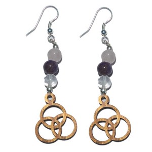 Agate Symbol Silver/Gold Plated Classic Lock <b>Earring</b> - Product Image 1