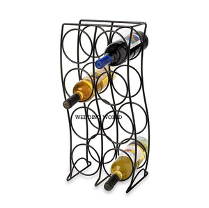 Porte-bouteille de vin en métal noir Porte-bouteille fait à la main d'excellente qualité Forme personnalisée en gros Nouveau porte-bouteille de vin de fantaisie - Product Image 6