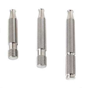 Cuchilla de Metal de acero inoxidable con doble filo, afeitadora de seguridad recta, conjunto de viaje, para mano larga, nueva - Product Image 2