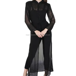 Ücretsiz kargo müslüman uzun elbise İslam giyim kadın el boncuklu nakış Dubai kaftan türk Abaya hırka el iş Abaya