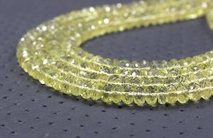 13"Long Strand Natural Lemon Quartz Faceted Rondelle Top Grade Beads Wholesale Manufacturer Genuine High Quality - Product Image 3