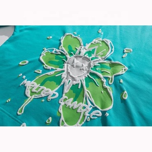 Venta al por mayor 100% algodón hombres invierno pulóver sudaderas con capucha mujeres francés Terry Cloth sudaderas con capucha 3D espuma para Puff estampado barato P - Product Image 4