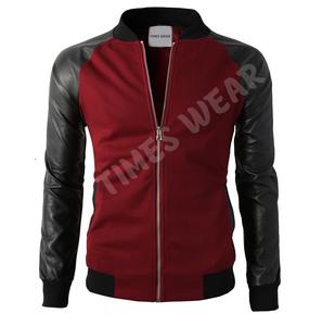 Veste universitaire en laine coupe ajustée de haute qualité pour hommes manches en cuir véritable vestes de baseball grande taille pour l'hiver bouton rempli de coton - Product Image 1
