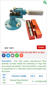Ensanchador de anillo de acero de lujo con 16 troqueles GS 1321 Herramientas de joyería para joyeros y trabajadores de la piedra - Product Image 2