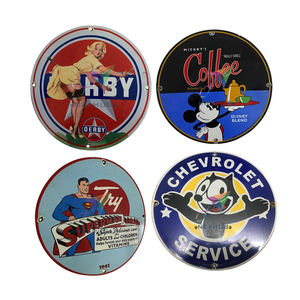 Signes en porcelaine émaillée multicolores imprimés sur mesure Vintage publicité extérieure métal artisanat plaque de fer pinceau placage étain peinture - Product Image 2