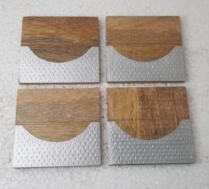 Central en Aluminium Conception Sous-verres En Bois ensembles - Product Image 3