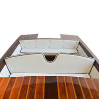 K199 - Bateau pneumatique de luxe Chris Craft Design de 14 pieds, yacht sportif avec coque en fibre de verre et bois, moteur hors-bord pour divertissement et loisirs en rivière