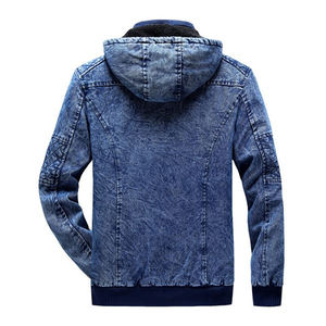 Abrigo Informal de Algodón para Hombre, Chaqueta Vaquera de Invierno de Alta Calidad con Capucha de Forro Polar Azul, Tejido de Punto Ligero, Abrigo Masculino de Marca - Product Image 5