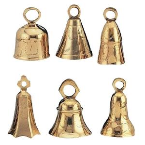 Campana de latón pequeña hecha a mano con acabado en dos tonos, campanas de viento decorativas únicas, artesanías de Metal, tamaño de dos pulgadas - Product Image 4