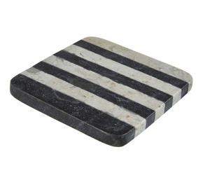 Striped Black and White Marble High Quality <b>Table</b> <b>Coasters</b> - Product Image 1