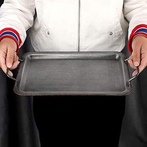 Élégant plateau de service en métal galvanisé avec poignée élégante, parfait pour servir les desserts à la maison, la cuisine et la vaisselle - Product Image 4