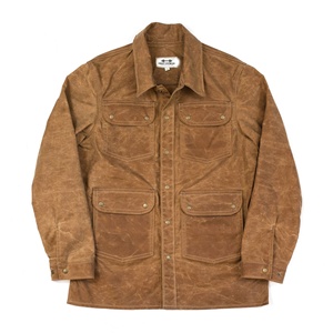 High Quality Winter Plus Size Button <b>Men's</b> Hooded <b>Canvas</b> <b>Jacket</b> Custom Logo 100% Washed Cotton Duck Fabric Breathable Quick Dry - Product Image 1