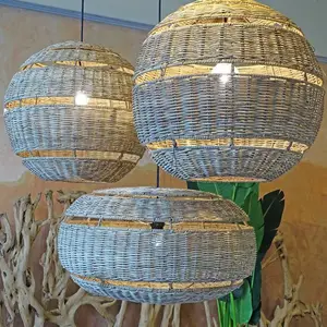 VietNam Natural Rattan Decor Wicker Chandelier Manufacturer from King Craft Viet Rattan Lampshade Pendant Light