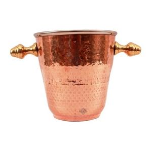 Cubo enfriador de cerveza de cobre con asas de cobre Cubo enfriador de botellas de cerveza pulido moderno mejor artesanía - Product Image 5