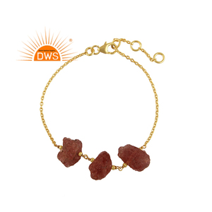925 Sterling <b>Silver</b> Natural Rough Sun Stone Gemstone <b>Bracelet</b> for Women Jewelry for Women Gift for Her - Product Image 1